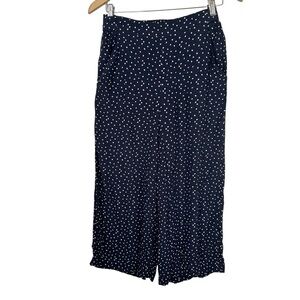 Wilfred Navy Polka Dot Palazzo Pants Women’s Medium Flowy Chiccore Summer